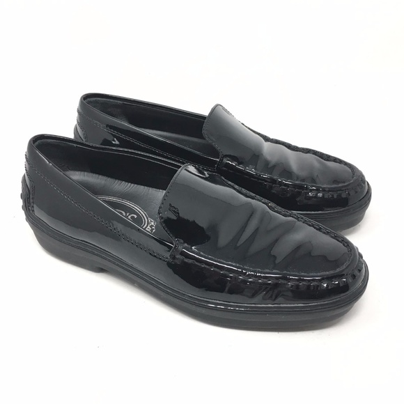 black patent leather loafers womens